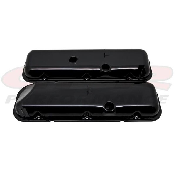 Cfr Performance CFR HZ-9504-PBK 1965-72 Chevy Big Block 396-427-454 Short OEM Style-Recessed Corner Steel Valve Covers - Black HZ-9504-PBK - main